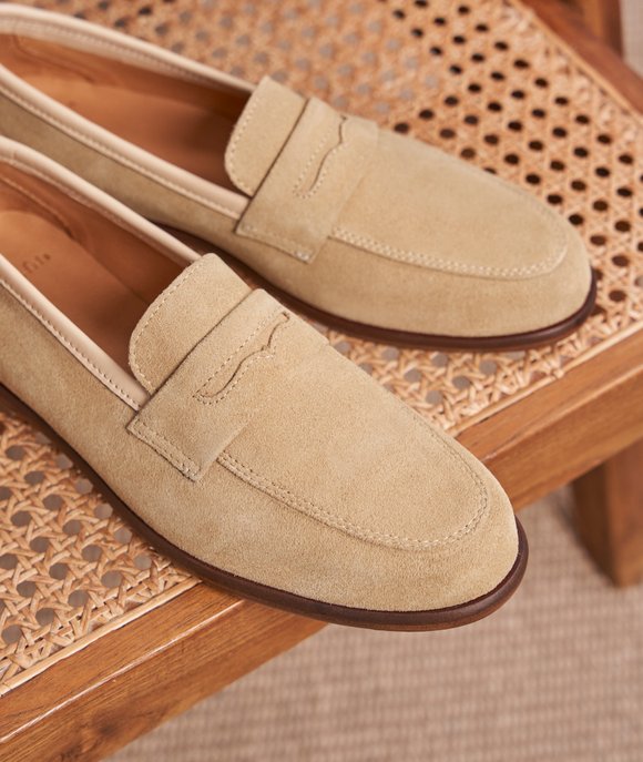 mocassins daim femme