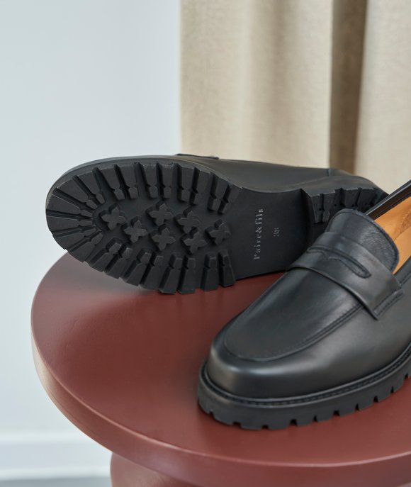 mocassins femme cuir noir