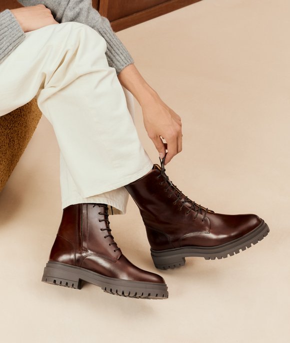 boots cuir marron,