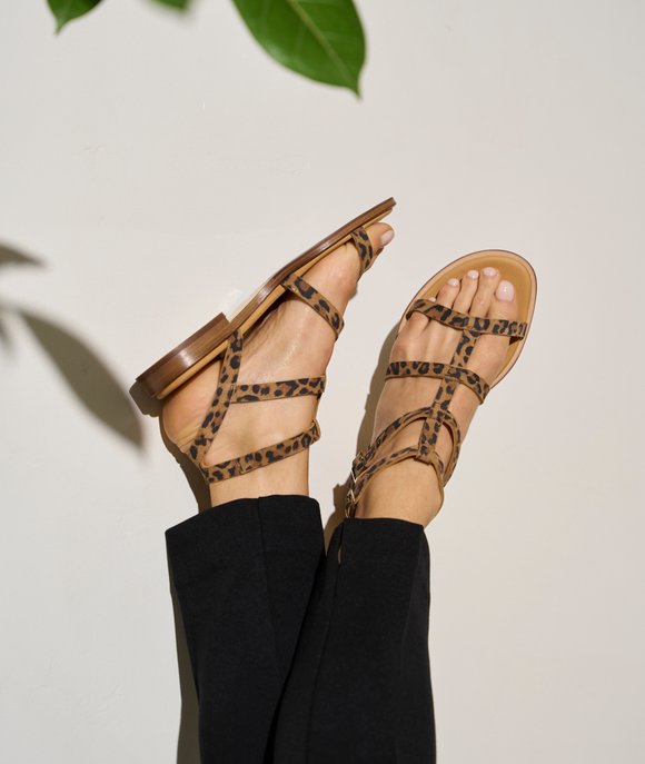 spartiates leopard femme