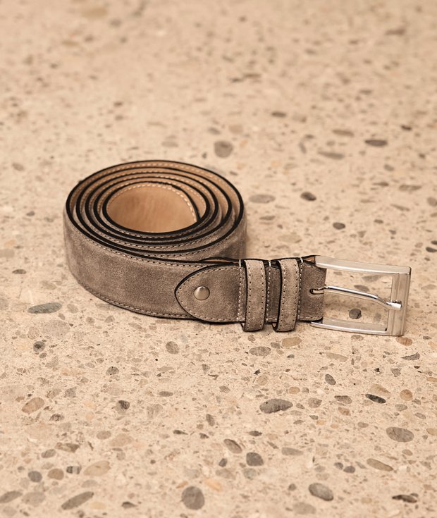 Ceinture daim gris clair